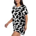 thumbnail image 2 of Lsque Cow Print Black White Women's Short-Sleeved Pajama Set - 2 Piece Soft and Lightweight Sleepwear Set-XX-Large, 2 of 9