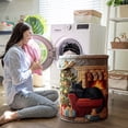 thumbnail image 6 of Quilted Laundry Basket with Handles, Cat Pattern Quilted Storage Basket, Large Soft Fabric Storage Hamper for Nursery, Bedroom, Laundry Room, 6 of 7