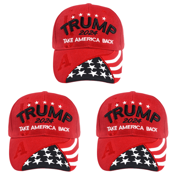 Trump 2024 Béisbol Bordado EE. UU. Sombrero Deportivo para Al Aire Libre () Rojo