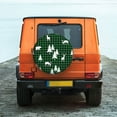thumbnail image 4 of Haiem Spare Tire Cover , Wheel Cover with Christmas tree green plaid printed, Camper Spare Tire Cover Fit for Jeep Wrangler Rv SUV Truck Travel Trailer-16 inch, 4 of 8