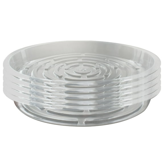 5 Pack Clear Thick Plastic Heavy Duty Sturdy Plant Saucer Drip Trays for Pot