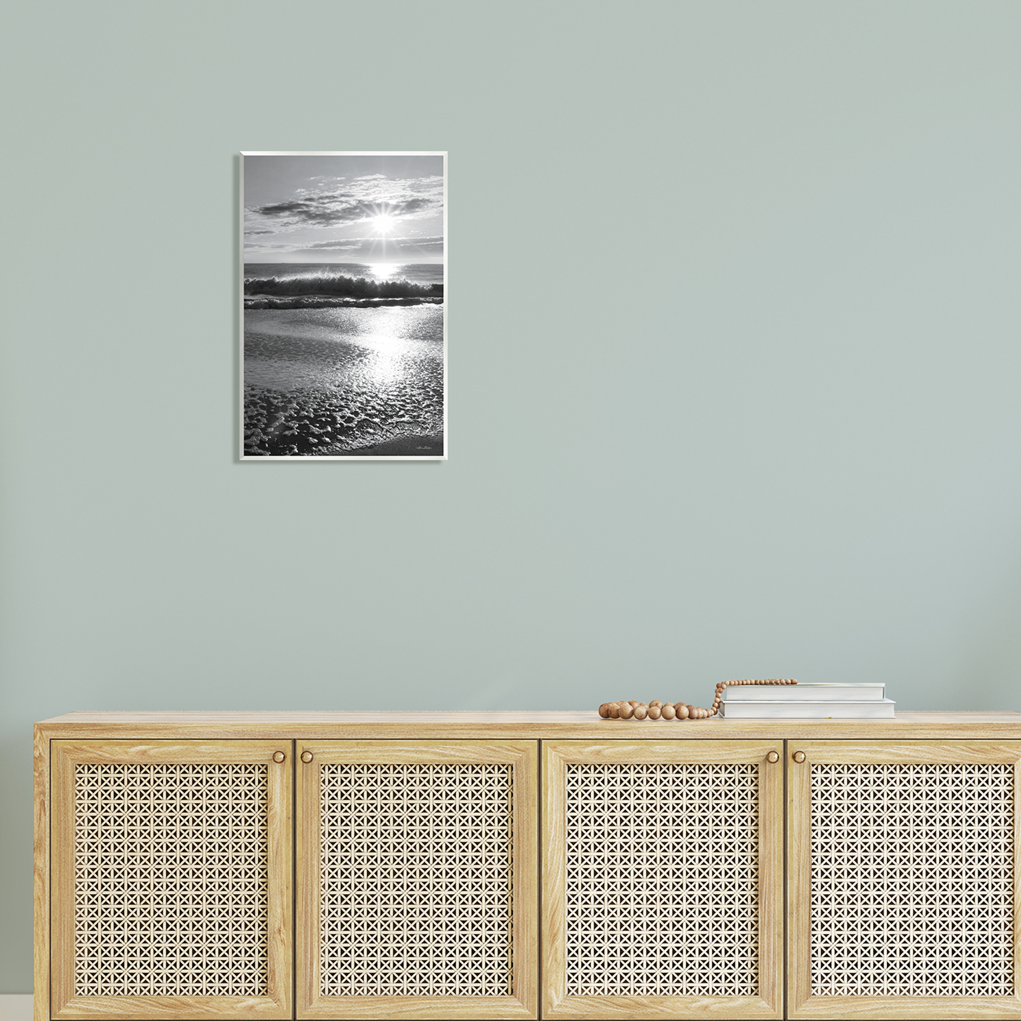 Stupell Shining Sun Beach Foam Reflection Landscape Photography Wall Plaque Unframed Art Print Wall Art