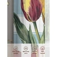 thumbnail image 3 of Luxury Tulip Floral Sheer Curtains for Living Room Bedroom Farmhouse Vintage Retro Botanical Sheer Curtains 96 Inch Long 2 Panels Set Light Filtering Curtain Window Treatments Drapes for Dining Room, 3 of 6
