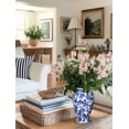 thumbnail image 4 of Blue and White Vase, Ceramic Vase for Home Decor 9.2" Chinoiserie Porcelain Flowers Vases for Table Centerpiece, 4 of 7