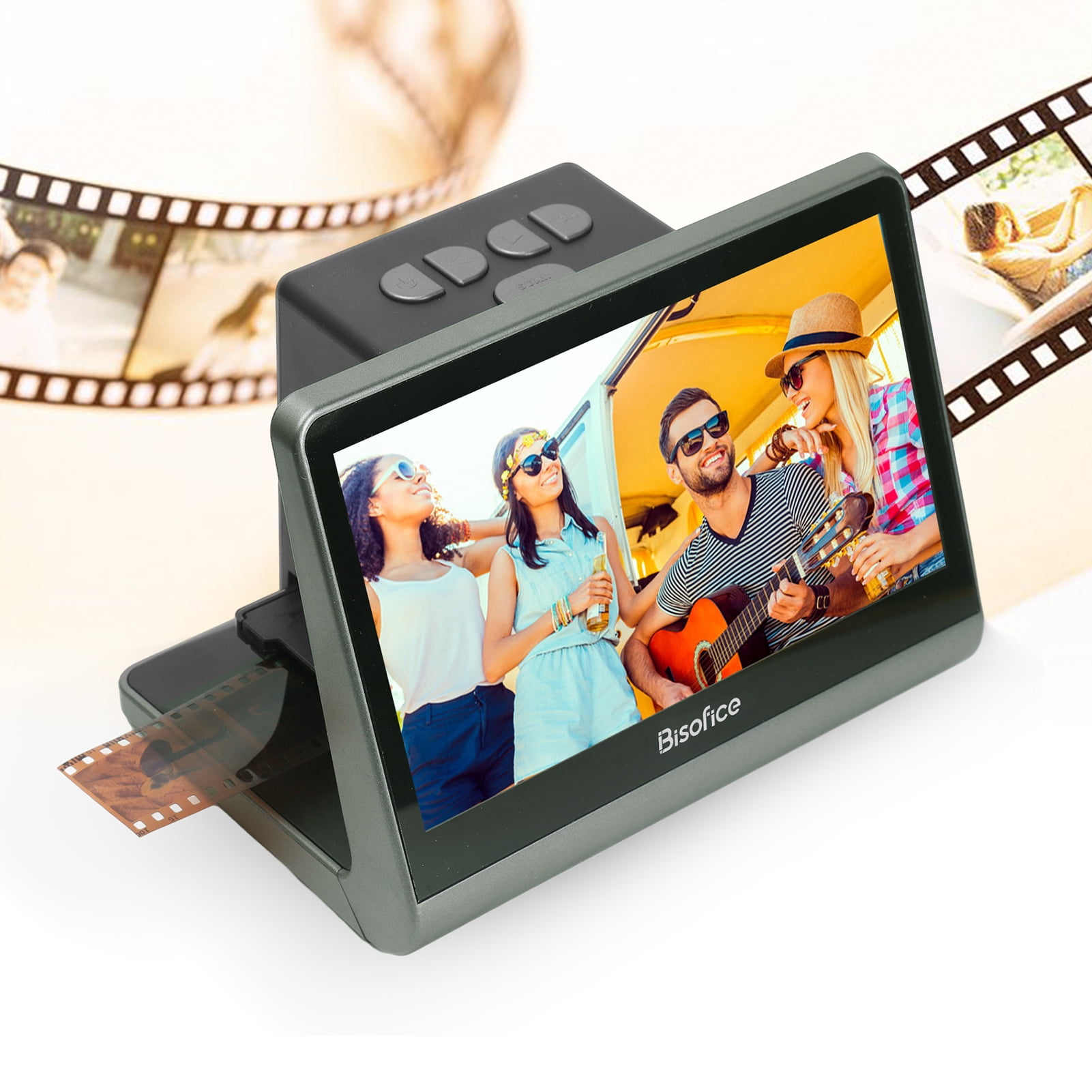 Bisofice Film scanner,Screen Free App 48w Display App Support 48w /110 Film/super8/ To Built-in 7'' Lcd Film(36 * /110 Scanner 135 Film(36 Film And Slide To Built-in Lcd Screen Free 7'' Lcd Screen