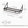 thumbnail image 4 of 30-Inch Oiled Bronze Pot Rack, Wall Mounted Hanging Pot and Pan Organizer with 12 Sturdy Hooks, Kitchen Wall Hanger Shelves Farmhouse Style, KUR215S75A-OB, 4 of 7