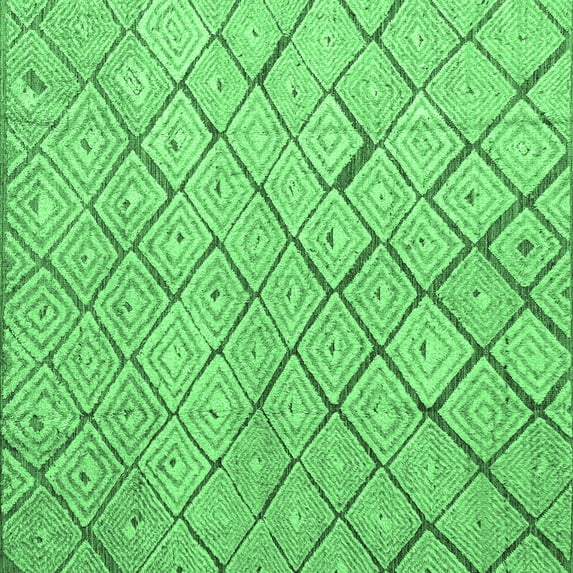 Ahgly Company Indoor Square Abstract Emerald Green Modern Area Rugs, 7' Square