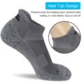 thumbnail image 2 of APTYID Calcetines deportivos para correr al tobillo con cojín de rendimiento para hombre, gris oscuro, talla 9-12, 6 pares, 2 of 5