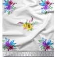 thumbnail image 1 of Soimoi White Moss Georgette Fabric Sunflower & Peony Floral Printed Fabric 1 Yard 42 Inch Wide, 1 of 3