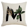 thumbnail image 1 of Fundas de almohada decorativas con alfabeto de 18 x 18 pulgadas, fundas de almohada con letra A rosa, fundas de almohada con diseño floral, fundas de cojín cuadradas de terciopelo blanco suave,, 1 of 8