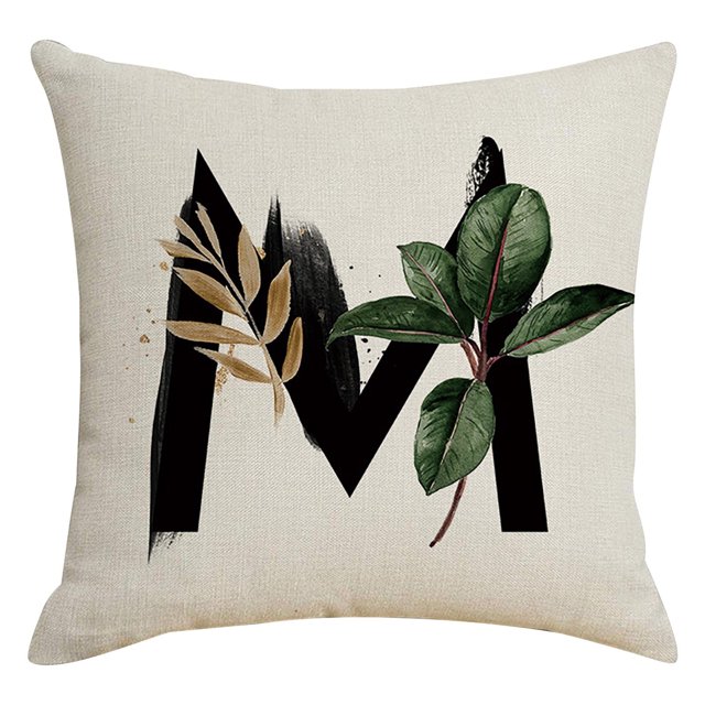 Fundas de almohada decorativas con alfabeto de 18 x 18 pulgadas, fundas de almohada con letra A rosa, fundas de almohada con diseño floral, fundas de cojín cuadradas de terciopelo blanco suave,