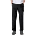 thumbnail image 3 of Men’s Casual Solid Work Jeans Pants Trousers with Belt, Elastic Waist Button Zipper Straight Leg, Comfortable Stretchy Daily Wear Classic Fit | AESTIVO,Black L, 3 of 6