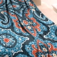 thumbnail image 3 of Blue Ethnic Paisley Pattern Blanket,Comfortable Soft Flannel Throw Blanket,All Season,Warm Lightweight Blankets for Sofa Bed Couch Living Room Chair,30"x40", 3 of 4