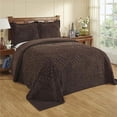 thumbnail image 1 of Better Trends BSRKICH Couvre-Lit en Chenille Rio 120 x 110 Po, Chocolat - Très Grand Lit, 1 of 3