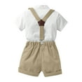 thumbnail image 3 of WOYY Toddler Boys Outfits Short Sleeve Button-Down Shirt Suspenders Shorts Set, Sizes 3-4T, 3 of 3