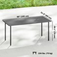 thumbnail image 2 of 65" x 31.5" Outdoor Dining Table for 6, Metal Rectangular Patio Table with Slatted Top, Weather-Resistant Powder-Coated Steel for Garden, Backyard, BBQ, and Dining Area, Dark Grey, 2 of 7