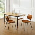 thumbnail image 5 of Brown Faux Leather Modern Bentwood Dining Side Chair with Metal Legs in Dining Room, 5 of 10