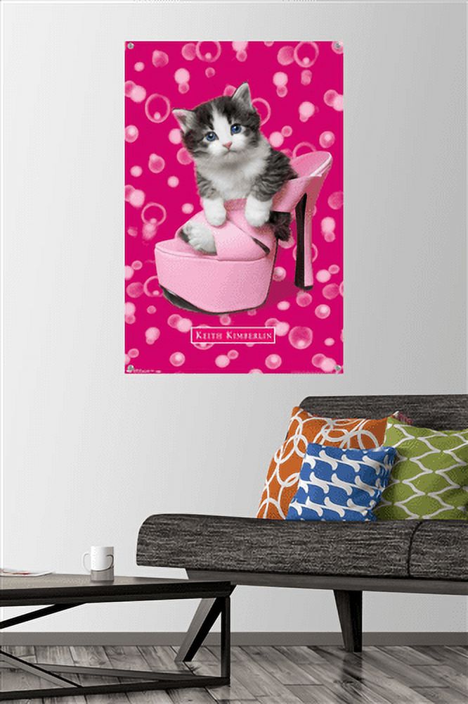 Keith Kimberlin - Kitten - Shoe Wall Poster with Push Pins, 22.375" x 34"