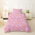 thumbnail image 2 of Erosebridal Cartoon Animal Unicorn Twin Bedding For Kids,Kawaii Rainbow Pattern Girls Duvet Cover Set,Reversible Pink 2pcs,No Comforter, 2 of 6
