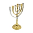 thumbnail image 1 of Candelabro Menorah de 7 brazos, Base redonda antigua, candelabro de estilo elegante, soporte para velas para mesa de comedor , fiesta de Navidad mayimx menorá, 1 of 9