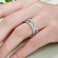 thumbnail image 5 of Blue Jewel 14K White Gold Plated Wedding Anniversary Rings - 1.6 Ct Oval Cut Lab Created Diamond Rings for Women's - Stackable Mountain Diamond Ring - Silver Diamond Beautiful Special Occasion Rings, 5 of 8