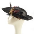 thumbnail image 5 of Slccxzc PU Tricorn Pirate Hat Feather Decor Adult Headwear, 5 of 7