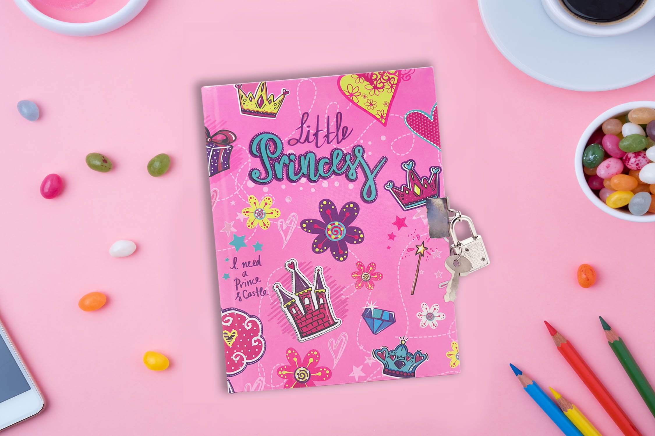 Ginmlyda Diary with Lock for Teenager, 7x5.3 inches 160
