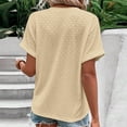 thumbnail image 5 of MuXiKeJi Clothes T Shirts for Women V Neck Dressy Casual Blouses Puff Short Sleeve Summer Tops Loose Fit, 5 of 7