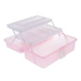 thumbnail image 5 of Yunhgft Three-layer Household Toolbox Tool box, Plastic Art Supply Craft Storage Tool Pink, 5 of 9