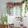 thumbnail image 5 of ODOMY Artificial Rose Vine Silk Flower Garland Hanging Vines Home Outdoor Wedding Arch Garden Wall Decor, 5 of 11