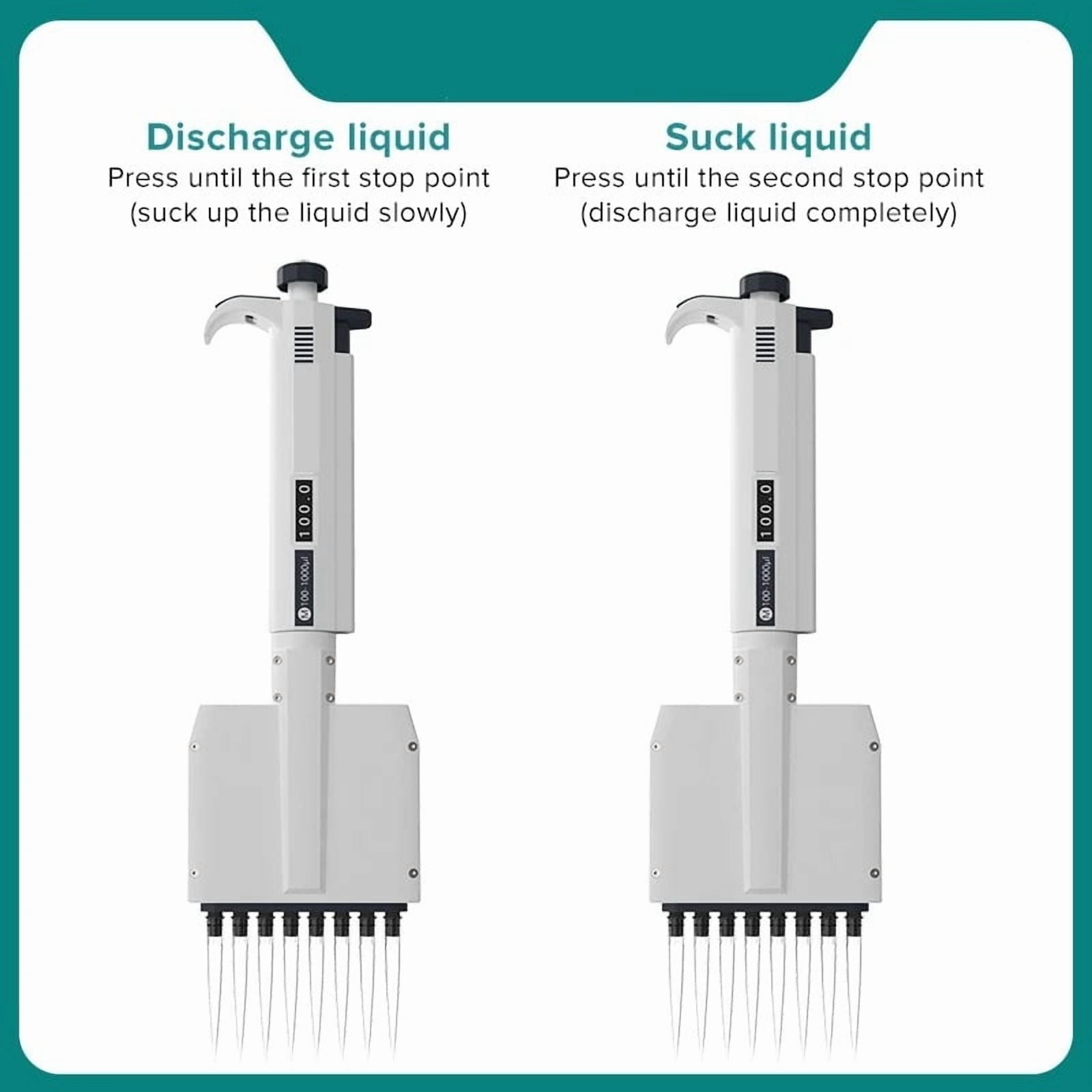 8 Channels Pipette 12 Channels Multichannel Pipette Lab Manual Digital Adjustable Micropipette , High-Accurate