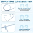 thumbnail image 3 of Uxcell 6x69mm / 0.24"x5.08" Brooch Shape Cotter Safety Pin Spring Pin Fastener, 2 Pcs Steel Quick Lock Brooch Locking Fastener for Farm Garden Lawn Hook Hitch, 3 of 6