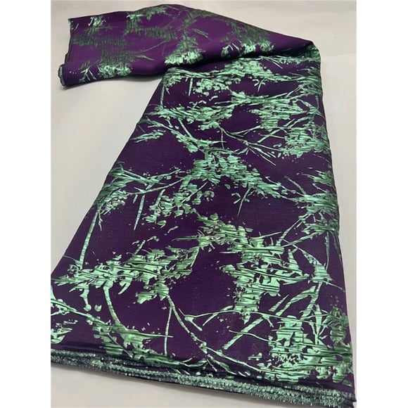 Latest African Brocade Fabric Damask Jacquard Material Nigerian Gilding Lace Floral Cloth Brocard Tissu 5Yard For Dress DJB37