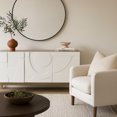 thumbnail image 4 of DecMode 68" x 32" White Wooden Geometric 3 Door and 1 Interior Drawer Sideboard, 1-Piece, 4 of 23