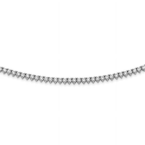 Primal Silver Sterling Silver Rhodium-plated Cubic Zirconia 36-inch Riviera Necklace