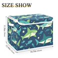 thumbnail image 5 of Yayeee Collapsible Storage Bin with Lid Fabric Closet Decorative Basket with Handles, Sharks Pattern, 5 of 7
