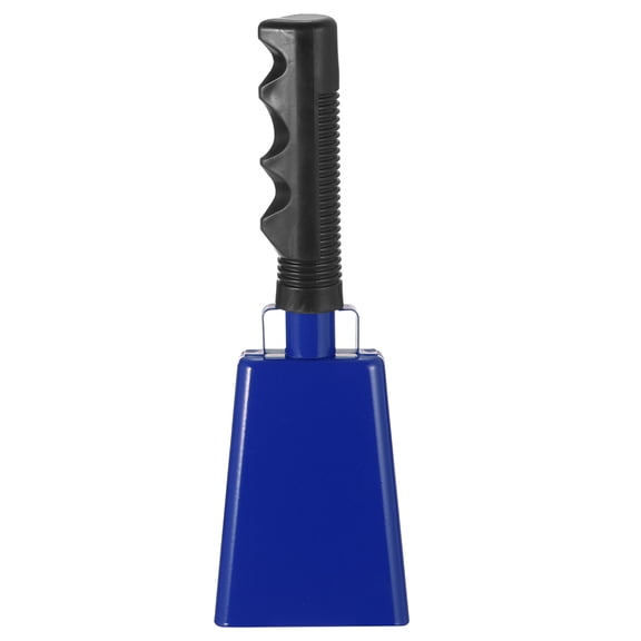 9inch Cow Bells for Football Games, 1pcs Cowbells for Sporting Events Bulk Loud Noise Makers Metal Cow Bell with Handle for Cheering Competition Marathon Wedding DIY Paint, Blue