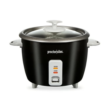 Proctor Silex 16 Cup Rice Cooker & Steamer, Black & Silver, 37527