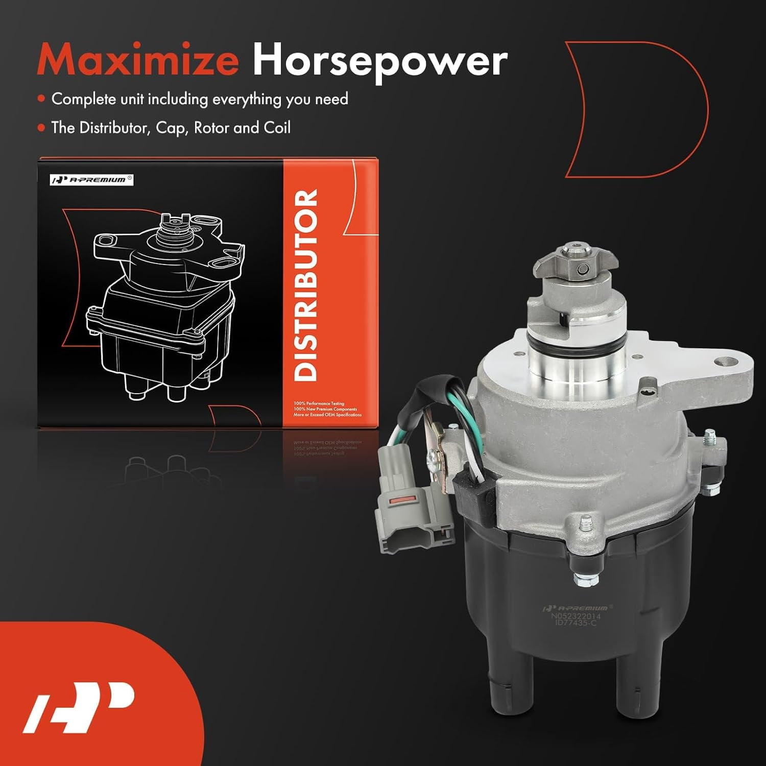 A-Premium Ignition Distributor with Cap and Rotor Compatible with Toyota Corolla 1995-1997, Celica 1996-1997 & Geo Prizm 1995-1997, 1.6L 1.8L