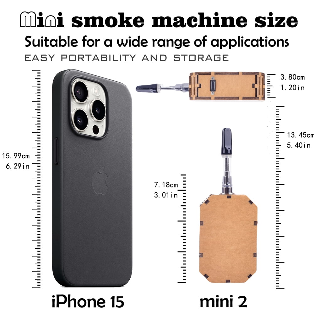Wooden Smoke Machine Handmade Rechargeable Remote Control Mini Fog Machine Suitable for Photography Role Playing Smoke Machine Commercial Photography Outdoor Activities Party