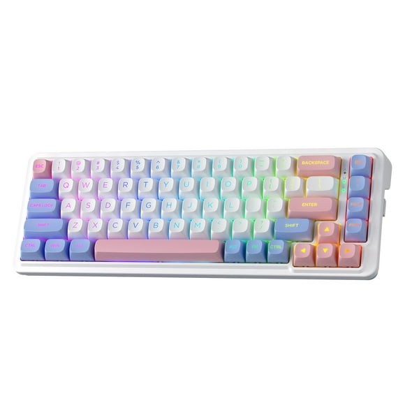 Redragon K709 PRO 65% Wireless Gasket RGB Gaming Keyboard, 68 Keys Hot-Swap Compact Mechanical Keyboard w/Free-Mod Socket, 5-Layer Noise Dampening & Round PBT
