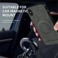 thumbnail image 6 of Allytechgroup Magnetic for iPhone XS/X Case, Compatible with MagSafe Support Magnetic Car Phone Mount PU Leather Slim Phone Case for Women Men for iPhone XS/X, Gray, 6 of 10
