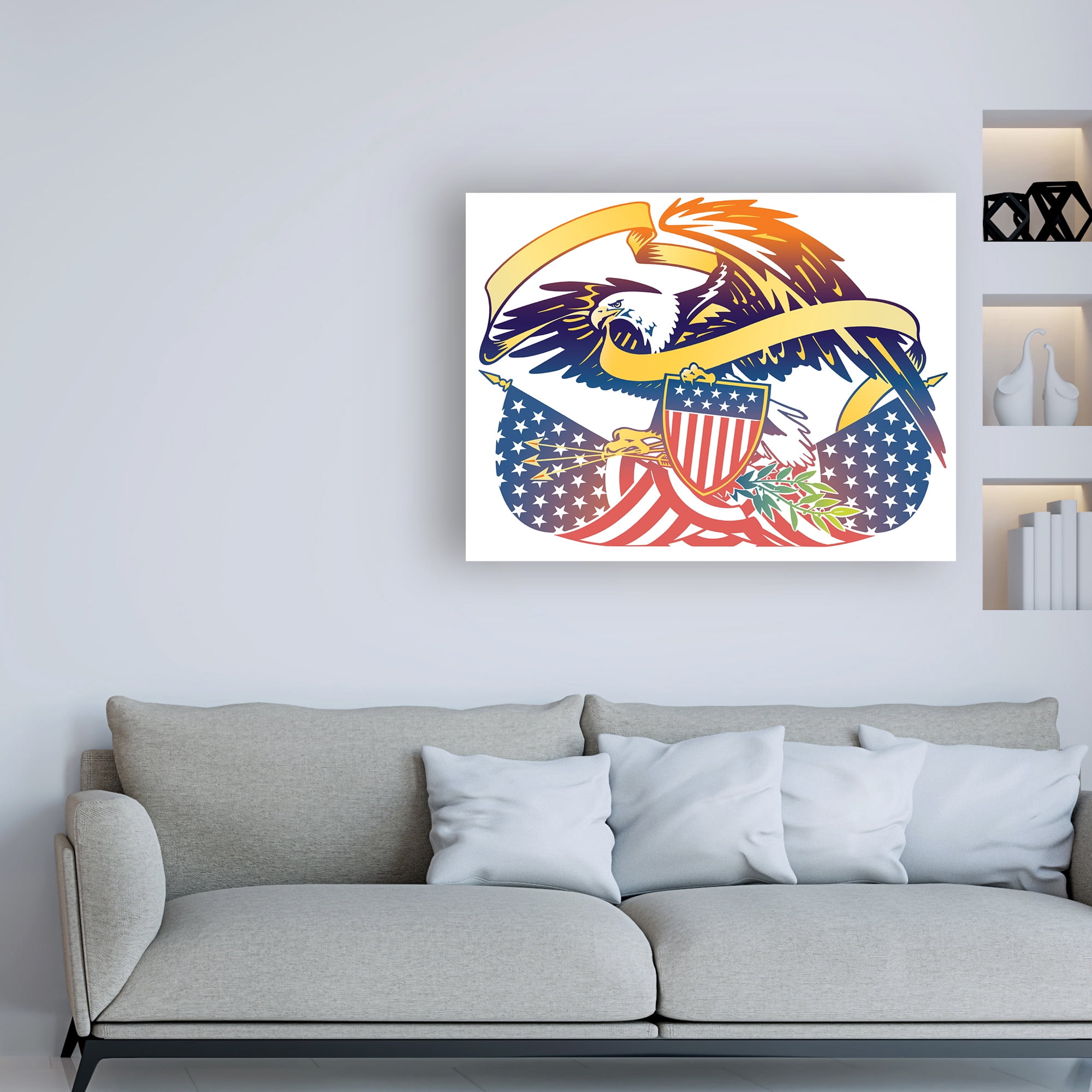 Trademark Fine Art 'American Eagle Flag' Canvas Art by David Chestnutt