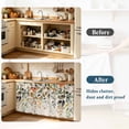 thumbnail image 4 of Orange Green Eucalyptus Leaves Cabinet Curtain 32"Wx55"L,Dustproof Pantry Door Curtain with Self Adhesive Tape,Fall Botanical Rustic Tall Storage Cover Privacy Drape for Bathroom Kitchen Laundry Room, 4 of 9