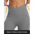thumbnail image 4 of BALEAF Capri Leggings for Women with Pockets Knee Length Workout Yoga Capris Pants Tummy Control Casual Exercise Gray M, 4 of 8