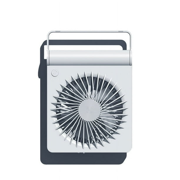 Ventilador de escritorio, pequeño pero potente, ventilador portátil con pilas, 3 velocidades ajustables para el hogar, oficina, escritorio, viajes, Camping (Beige)