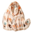 thumbnail image 1 of Bufanda ligera con estampado de gatitos lindos para mujer, bufanda cálida para invierno y otoño, 1 of 6