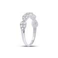 thumbnail image 4 of 10kt White Gold Womens Round Diamond Teardrop Stackable Band Ring 1/3 Cttw, 4 of 4