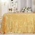 thumbnail image 3 of Golden Sequin Tablecloth Rectangular Table Cover For Christmas Wedding Birthday Business Cocktail Party Decor Yening, 3 of 6