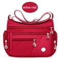 thumbnail image 1 of Bolso de hombro Nikou tipo mensajero color rojo vino gran capacidad con múltiples bolsillos, 1 of 15